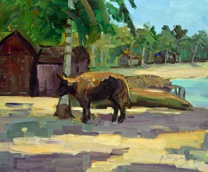 TATOSSIAN, Armand (1951-2012) Vache Huile...