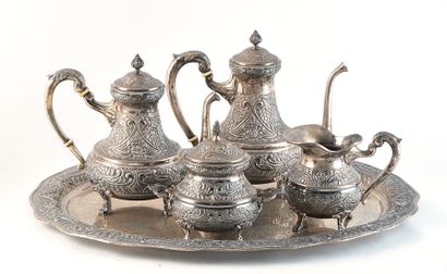 SERVICE À THÉ ARGENT - ÉGYPTE, XXe s. Ensemble...