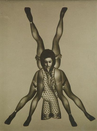 MOLINIER, Pierre (1900-1976) Méduse Photo-montage...