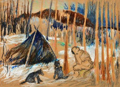 RICHARD, René Jean (1895-1982) Campement...