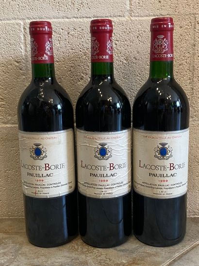 3 blles Ch. LACOSTE BORIE - Pauillac 198...
