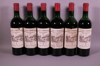 6 blles Ch. CARBONNIEUX Graves 1964 2 haute...