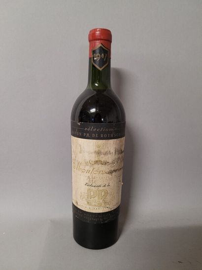 1 blle MOUTON CADET Pauillac 1947 - Bas goulot,...