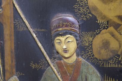 CHINE, fin XIXe début XXe - Paravent six...