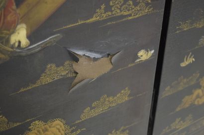 CHINE, fin XIXe début XXe - Paravent six...