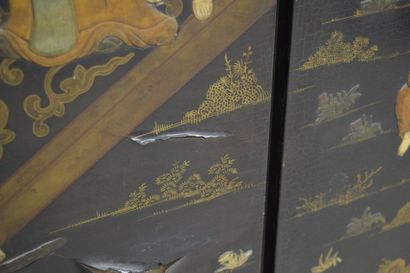 CHINE, fin XIXe début XXe - Paravent six...
