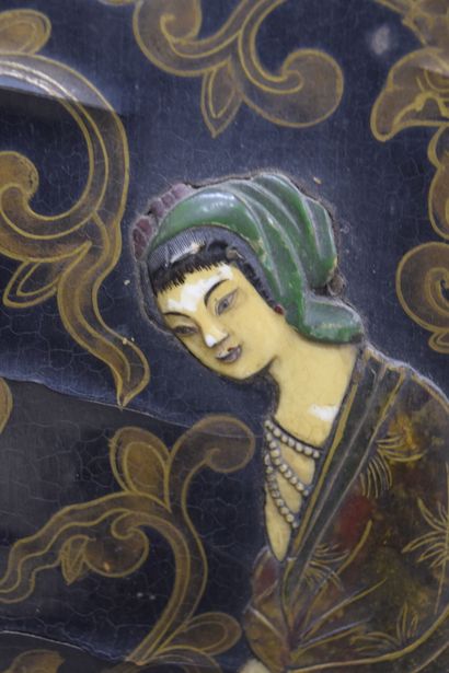 CHINE, fin XIXe début XXe - Paravent six...