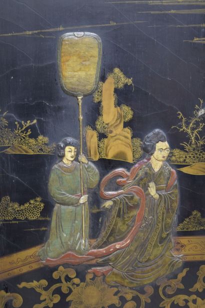 CHINE, fin XIXe début XXe - Paravent six...