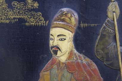 CHINE, fin XIXe début XXe - Paravent six...