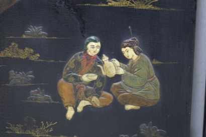CHINE, fin XIXe début XXe - Paravent six...