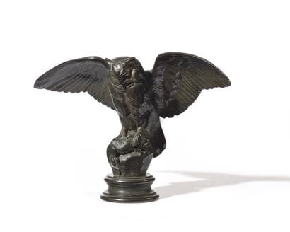 Hibou Épreuve en bronze patiné, signée H...