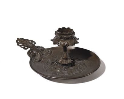 Bougeoir (feuille de vigne) Épreuve en bronze...