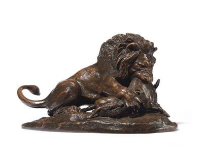 Lion dévorant un sanglier (2) Épreuve en...