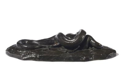 A-L BARYE	 Serpent python avalant une biche...