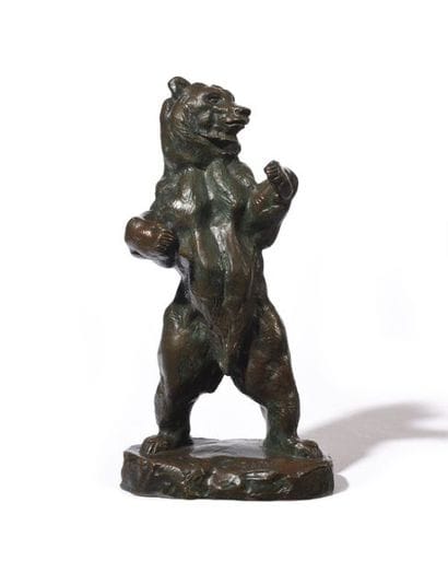 A-L BARYE	 Ours debout N°2 Épreuve en bronze...