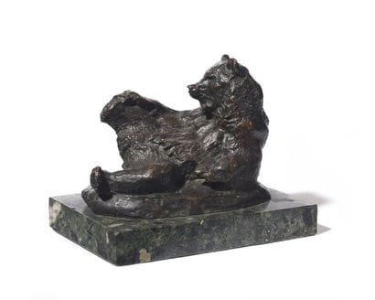A-L BARYE	 Ours assis N°2 Épreuve en bronze...