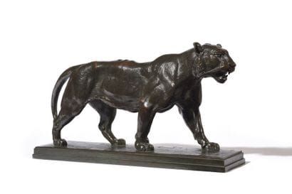 Tigre qui marche (sur plinthe) Épreuve en...