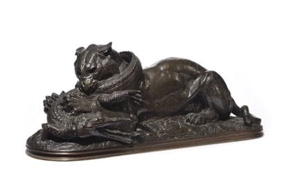 Tigre dévorant un gavial (première réduction)...