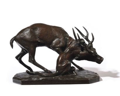 Panthère attaquant un cerf (première version)...