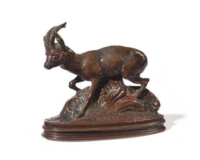 Gazelle d’Éthiopie Épreuve en bronze patiné,...