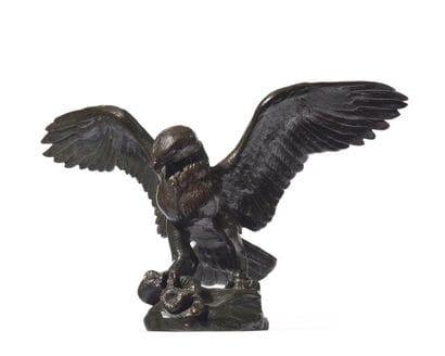 Aigle emportant un serpent Épreuve en bronze...
