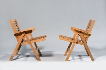 NIKO KRALJ (1920-2013) « Rex » Paire de fauteuils...