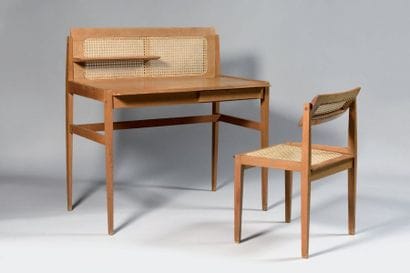 TRAVAIL DES ANNEES 1950 Bureau à étagère...
