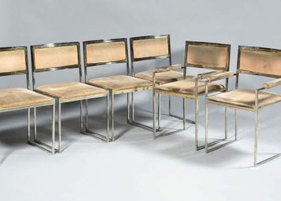 MAISON JEAN CHARLES Suite de quatre chaises...
