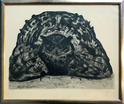 PAUL JOUVE (1878-1973) Grand duc ébouriffé....