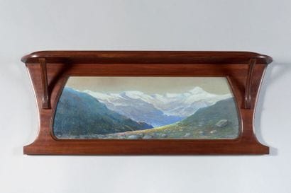 GEORGES NOWAK (XIXe-XXe) Tablette en acajou...