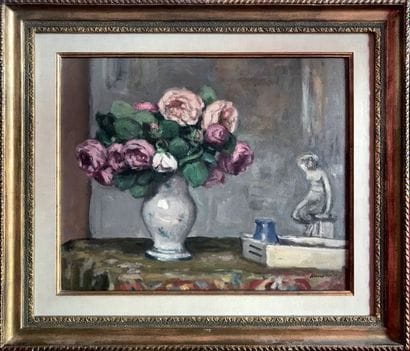 ALBERT ANDRÉ (1869-1954) Bouquet de roses...