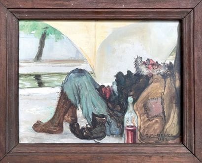 GASTON LE BEUZE (XX) Le clochard sous un...