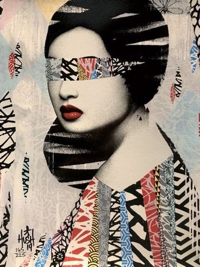 HUSH (Né en 1973) Faces I/II, 2019 Deux sérigraphies...