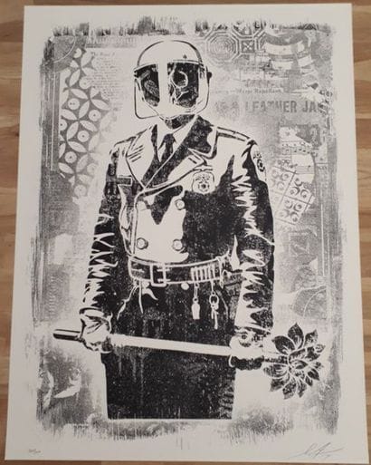 SHEPARD FAIREY (Né en 1970) Damaged Stencil...