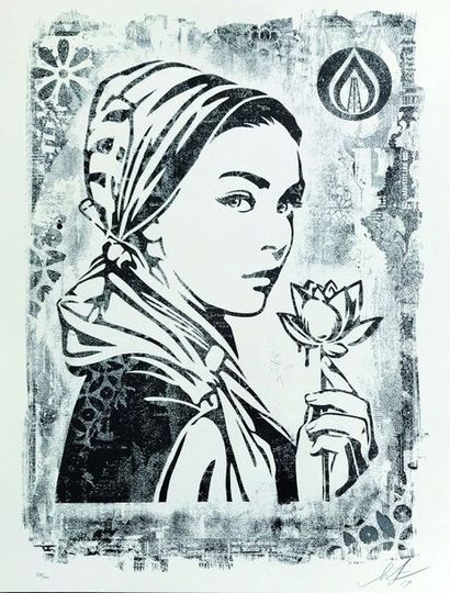 SHEPARD FAIREY (Né en 1970) Damaged Stencil...