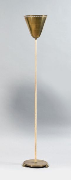 LYFA Lampadaire à cône en métal doré ajouré...