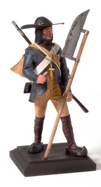 « Le chouan ». Figurine sur pied en bois...