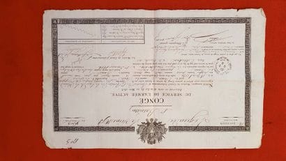 Congé de service du « 1er Bon de la légion...