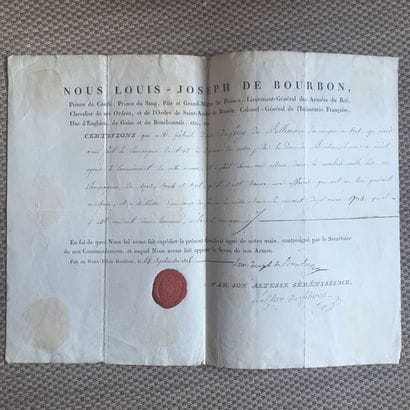 CONDÉ (Louis-Joseph de Bourbon, prince de)....