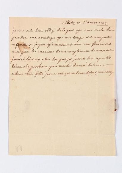 LOUIS XV. Lettre autographe à Adélaïde de...