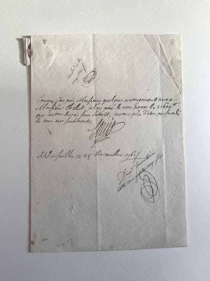 LOUIS DE FRANCE. Lettre autographe signée...
