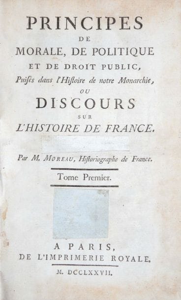 MOREAU ( Jacob-Nicolas). Principes de morale,...