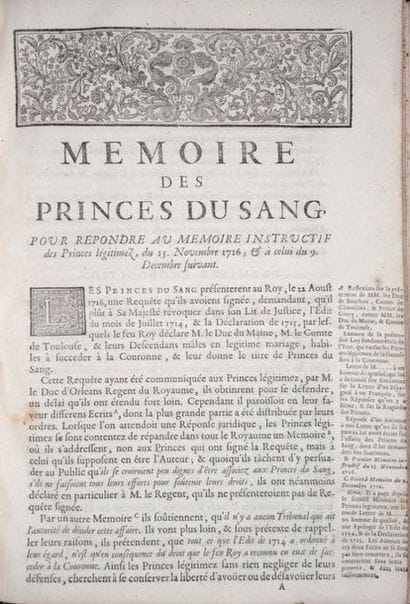 [[PRINCES DU SANG] - [SUCCESSION] Recueil...