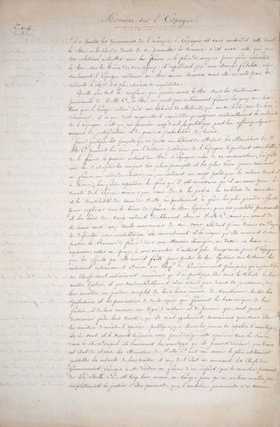[MANUSCRIT] Mémoire sur l’Espagne. S.l.,...