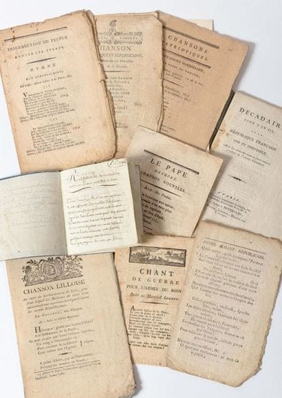 La Révolution. Lot de fascicules de chansons...