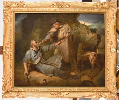 Ecole française du XIXe siècle. « Jeune paysan...