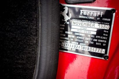 1981FERRARI 308 GTSI
Numéro de série ZFFAA02A5B0034771

Peinture...