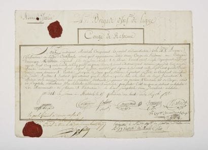 SUCHET (Louis-Gabriel). Visa signed by the...