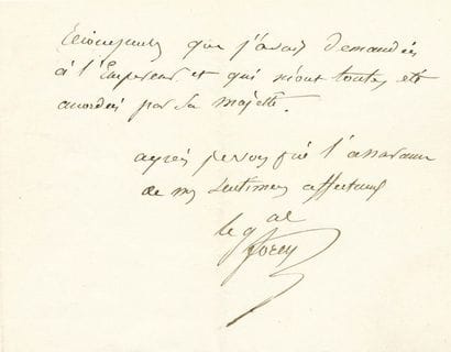 FOREY (Élie-Frédéric). Signed autograph letter...