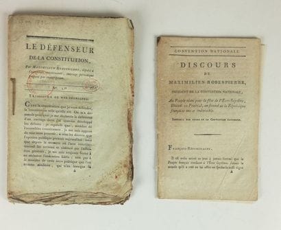 ROBESPIERRE (Maximilien de). 2 printed plates,...
